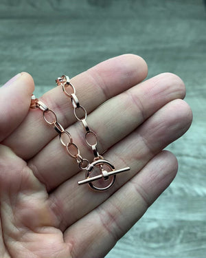 Rose gold vermeil toggle choker necklace