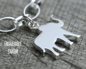 Elephant pendant for sterling silver charm bracelet