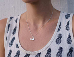 Sterling Silver Whale Pendant Necklace