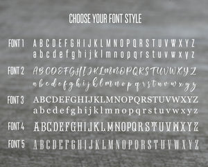 Font options for personalized ankle bracelet