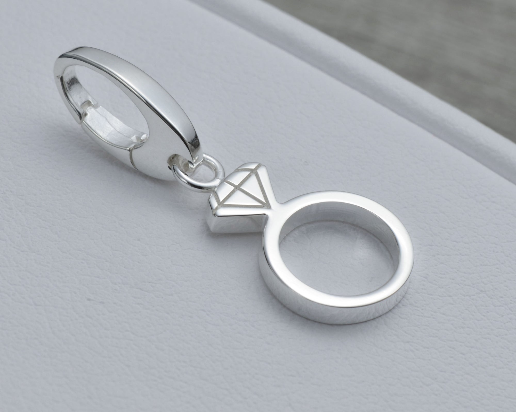 WEDDING RING CHARM IN STERLING SILVER