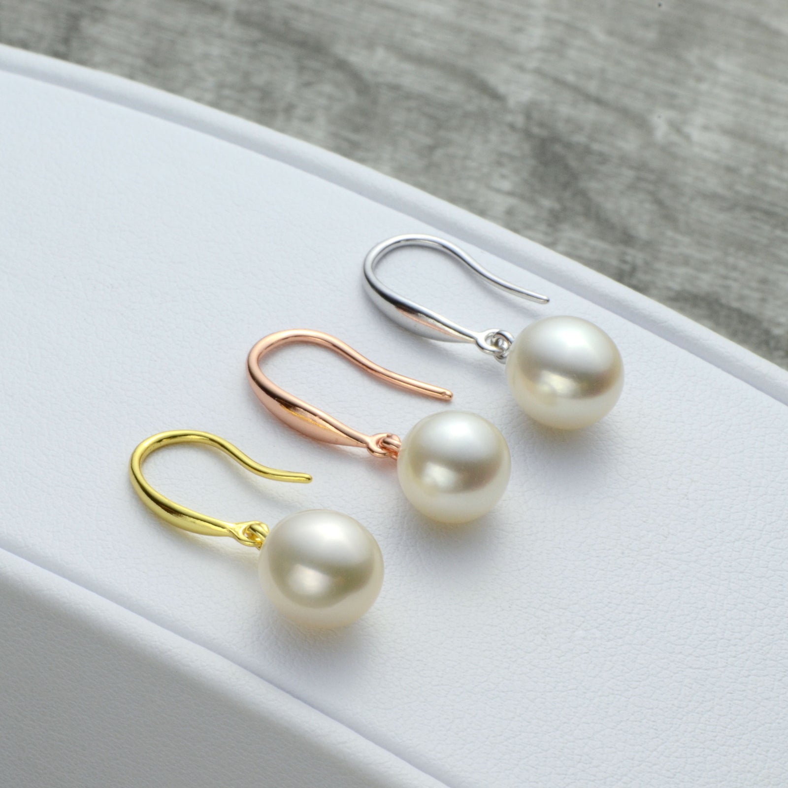 Rose Gold Pearl Drop Earrings