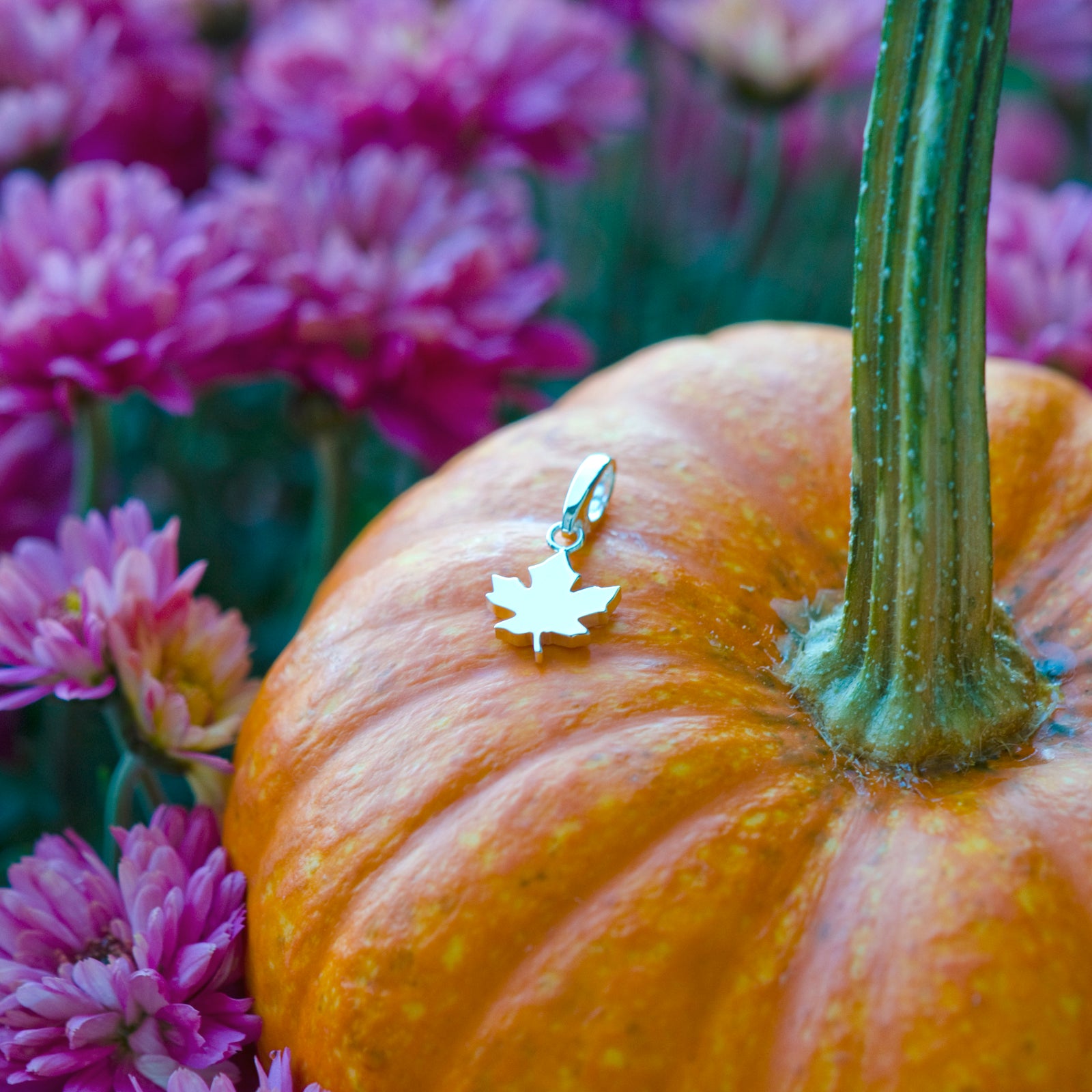 Sterling Silver Leaf charm fall colors