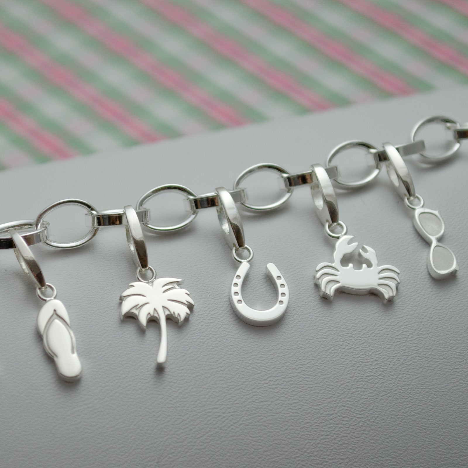 Personalized Silver Charm Bracelet