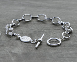Custom Toggle Charm Bracelet in Sterling Silver