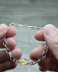 Yellow citrine bracelet sterling silver