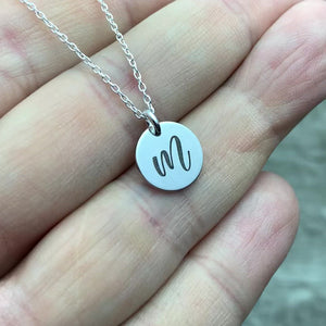 Initial necklace sterling silver