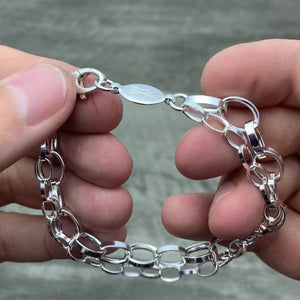 Layered charm bracelet sterling silver