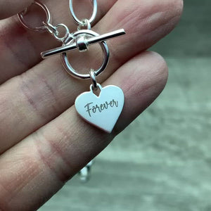 Personalized chunky choker heart necklace