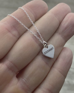 Personalized heart necklace sterling silver