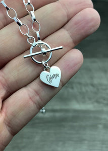 Personalized Heart Toggle Choker Necklace