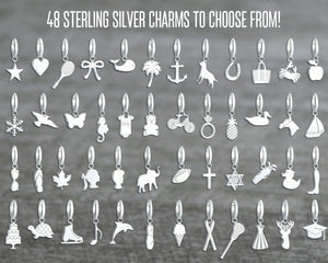 LACROSSE CHARM IN STERLING SILVER