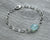 Turquoise aqua chalcedony charm bracelet in sterling silver