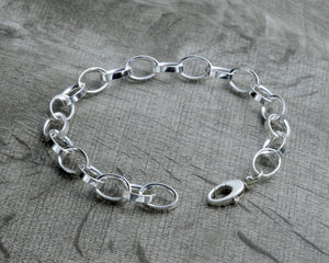 STERLING SILVER CHARM BRACELET - LOBSTER CLASP