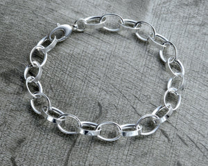 STERLING SILVER CHARM BRACELET - LOBSTER CLASP