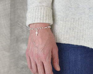 STERLING SILVER CROSS BRACELET