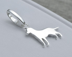 DOG CHARM IN STERLING SILVER