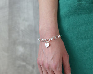 Personalized heart charm bracelet