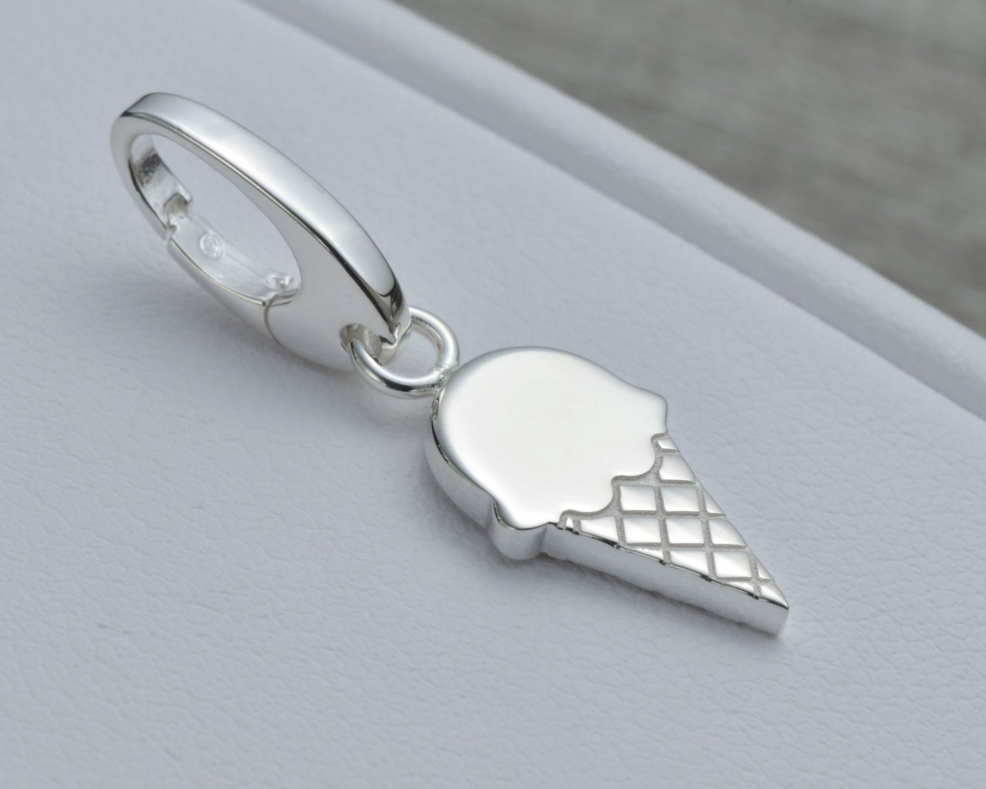 Ice Cream Cone Key Chain Charm in Sterling Silver – ChefJewelry