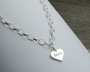 PERSONALIZED HEART CHARM NECKLACE