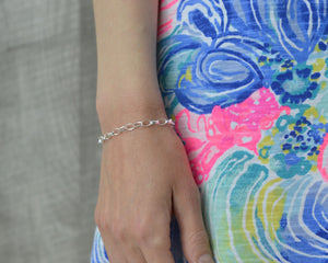 charm bracelet in sterling silver with lobster clasp