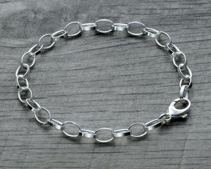 charm bracelet in sterling silver with lobster clasp