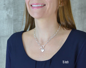 Personalized Heart Toggle Choker Necklace