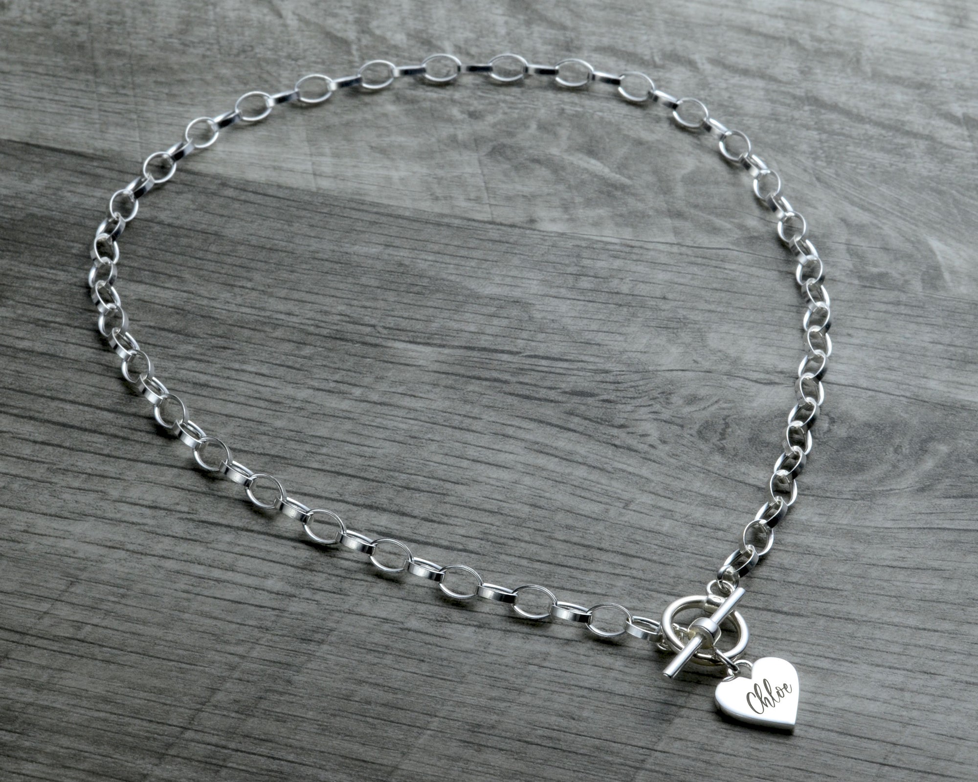 Personalized Heart Toggle Choker Necklace