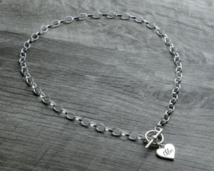 Personalized Heart Toggle Choker Necklace