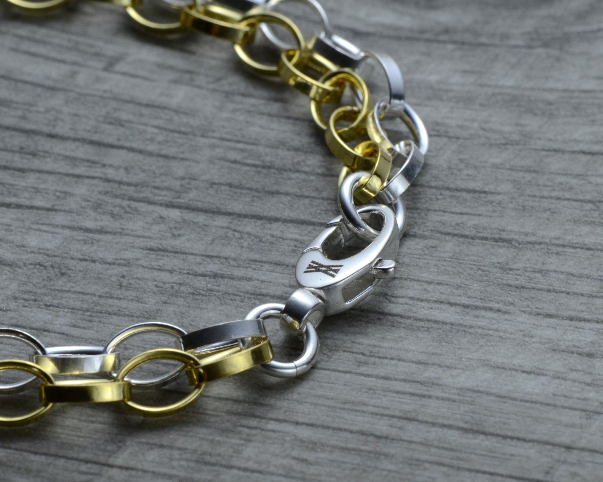 Double Stainless Steel Layered Charm Bracelet - Gold or Silver Silver