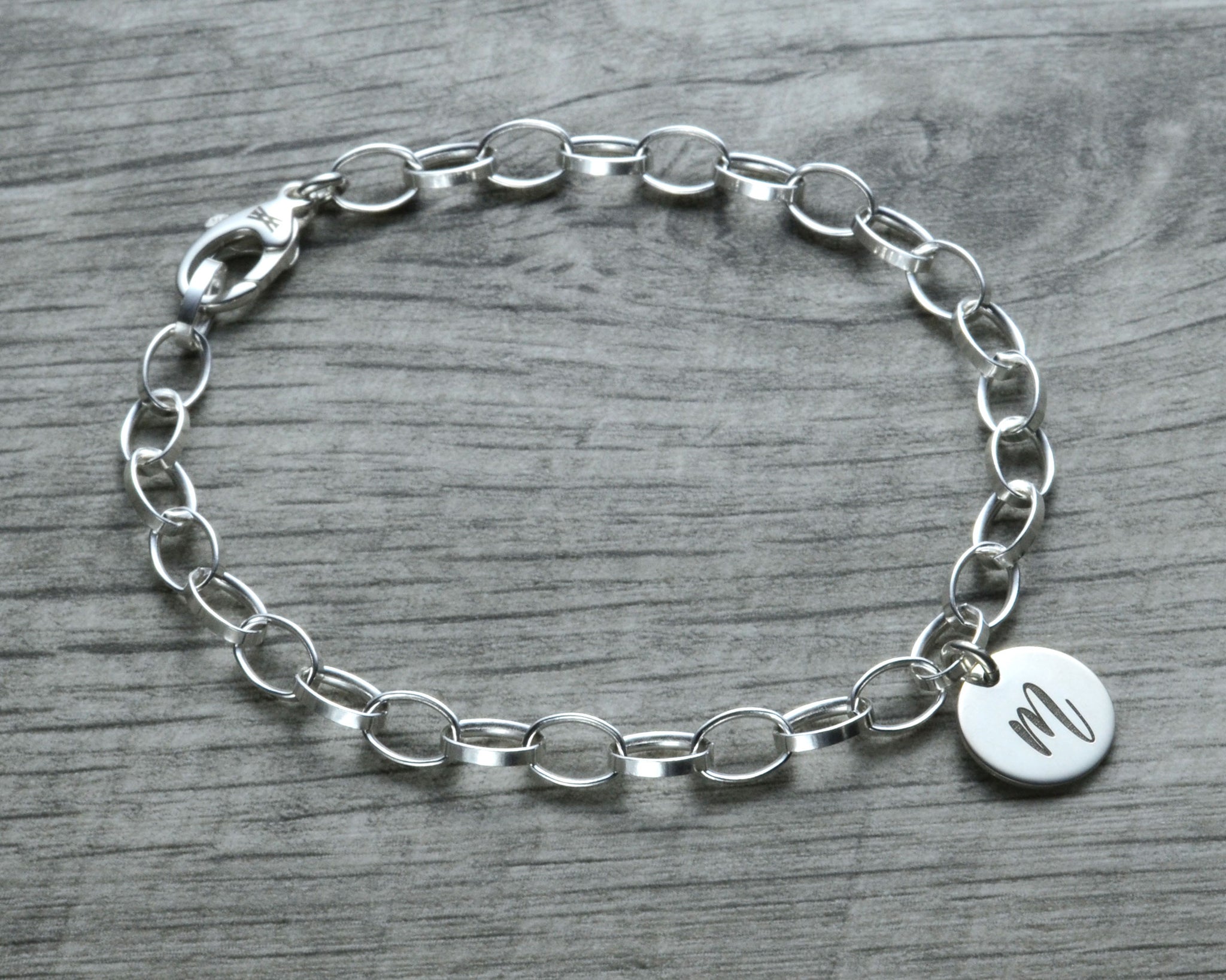 Custom Engraved Monogram Initials Bracelet With Sturdy -  New