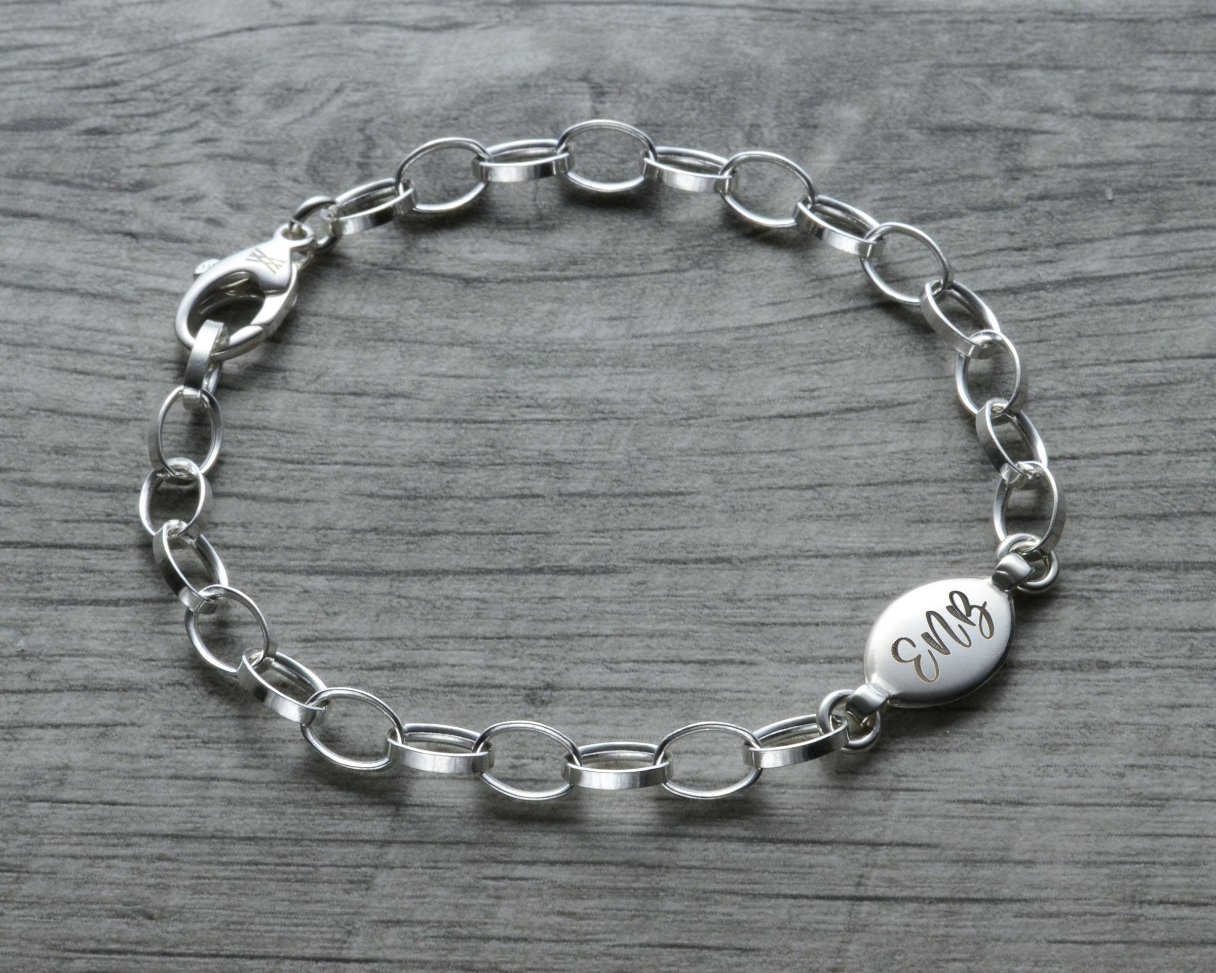 Silver bracelet online with initials