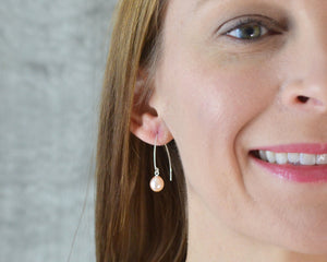 PINK PEARL DANGLE EARRINGS