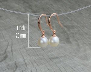 PEARL DROP EARRINGS - ROSE GOLD