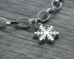 Snowflake pendant for sterling silver charm bracelet