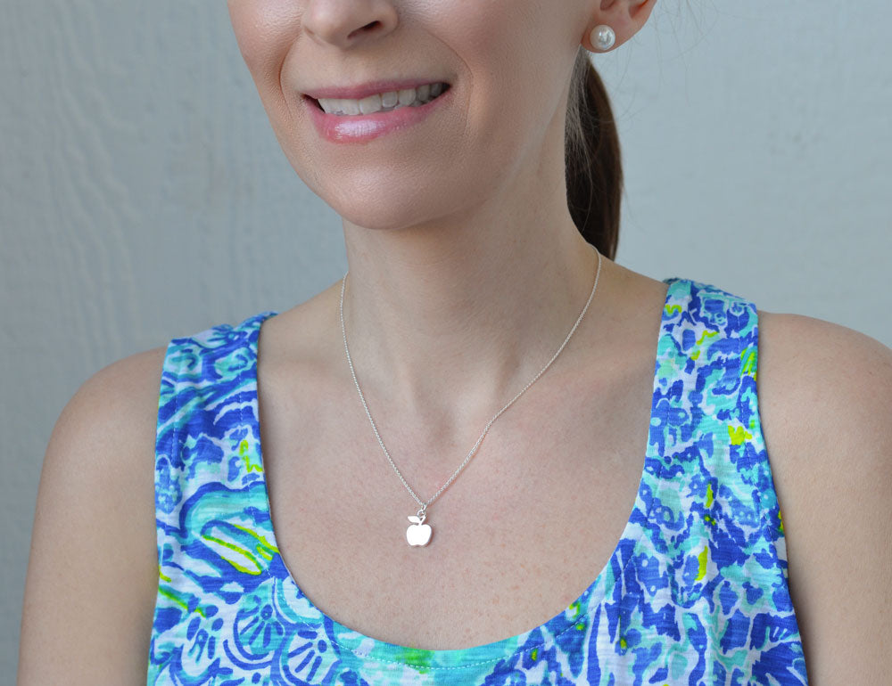 Apple Necklace | Engraved Jewelry | Wellesley Row