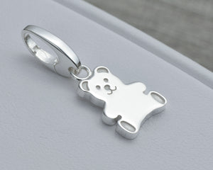 TEDDY BEAR CHARM IN STERLING SILVER