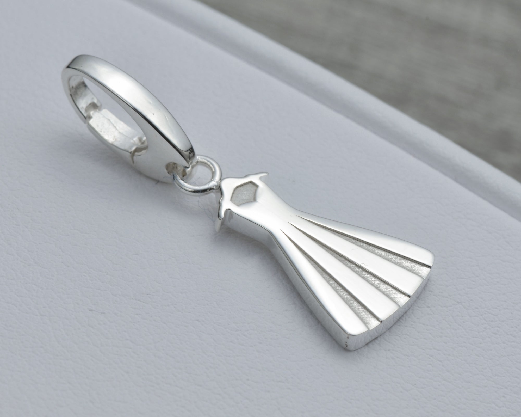 WEDDING DRESS CHARM IN STERLING SILVER