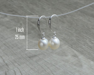 PEARL DROP EARRINGS - SILVER