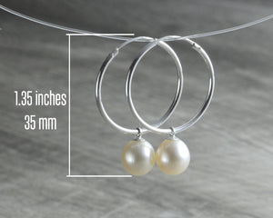 PEARL HOOP EARRINGS