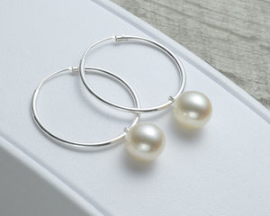 PEARL HOOP EARRINGS