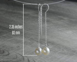 PEARL THREADER EARRINGS